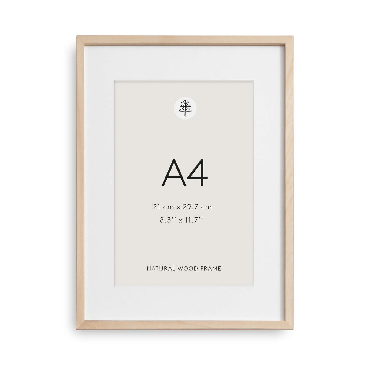 Little Otja natural limewood picture frame A4 with cream mat
