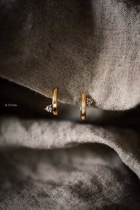 Laudeen | O'Milo | Hugi | Wire Diamond Hoops