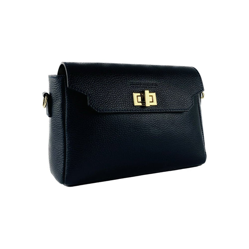 Laudeen | Renato Borzatta | Leather handbag with shoulder strap - Dark Blue