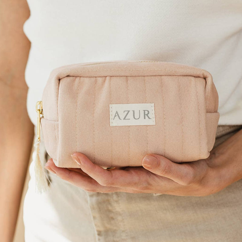 Laudeen | Azur Natural Bodycare | Make - up pouch | Wild Flower | Velvet | Plastic - free