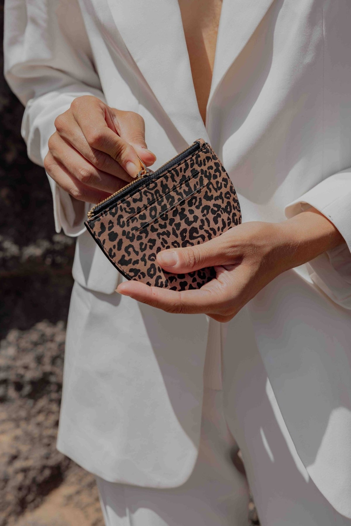 Laudeen | MARADJI | Simone | Recycled leather wallet | Leopard