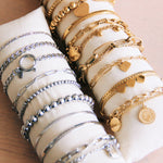 Laudeen - Flat bracelet striped - silver - BAZOU