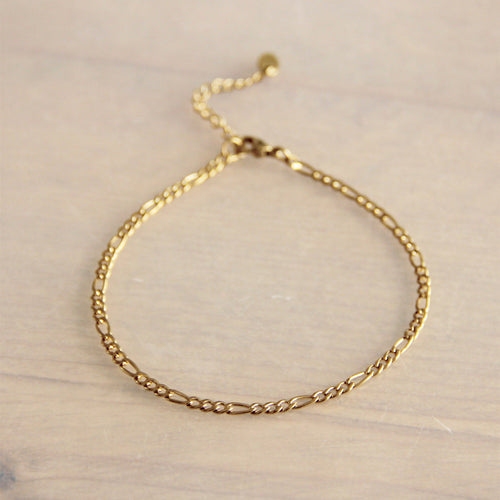 Laudeen - Stainless steel chain anklet 3mm - gold - BAZOU