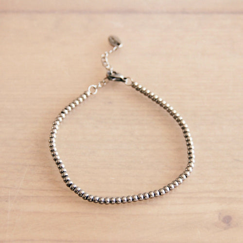 Laudeen - Steel beaded bracelet "Small" - silver - BAZOU