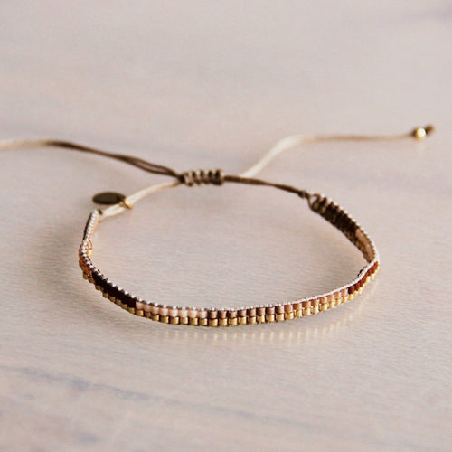 Laudeen - Weave bracelet brown shades / gold - BAZOU